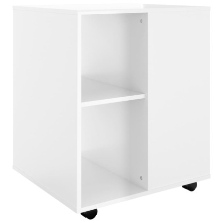 vidaXL Mobiletto con Rotelle Bianco Lucido 60x53x72 cm in Truciolato