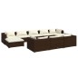 Set Divani da Giardino 10 pz con Cuscini in Polyrattan Marrone Set Divani da Giardino 10 pz con Cuscini in Polyrattan Marrone
