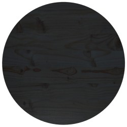vidaXL Piano Tavolo Nero Ø50x2,5 cm in Legno Massello di Pino