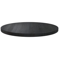 vidaXL Piano Tavolo Nero Ø50x2,5 cm in Legno Massello di Pino