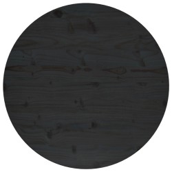 vidaXL Piano Tavolo Nero Ø70x2,5 cm in Legno Massello di Pino