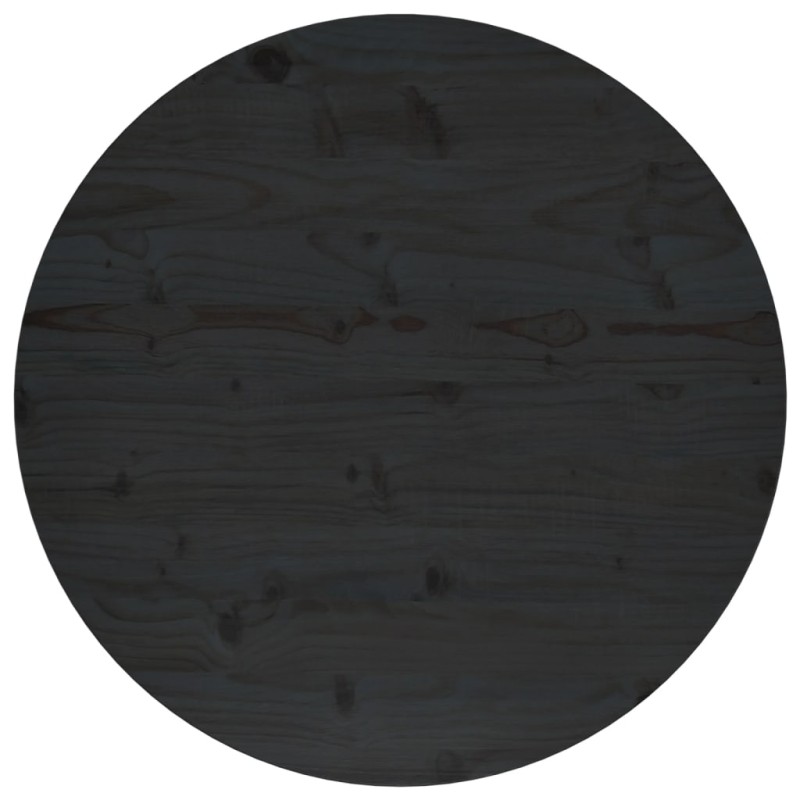 vidaXL Piano Tavolo Nero Ø70x2,5 cm in Legno Massello di Pino vidaXL Piano Tavolo Nero Ø70x2,5 cm in Legno Massello di Pino