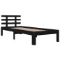 vidaXL Giroletto Nero in Legno Massello 90x190 cm 3FT Singolo vidaXL Giroletto Nero in Legno Massello 90x190 cm 3FT Singolo