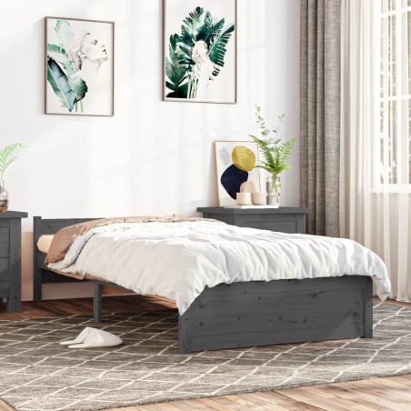 vidaXL Giroletto Grigio in Legno Massello 100x200 cm