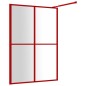 vidaXL Parete per Doccia Walk-in Vetro Trasparente ESG 140x195cm Rossa vidaXL Parete per Doccia Walk-in Vetro Trasparente ESG 140x195cm Rossa
