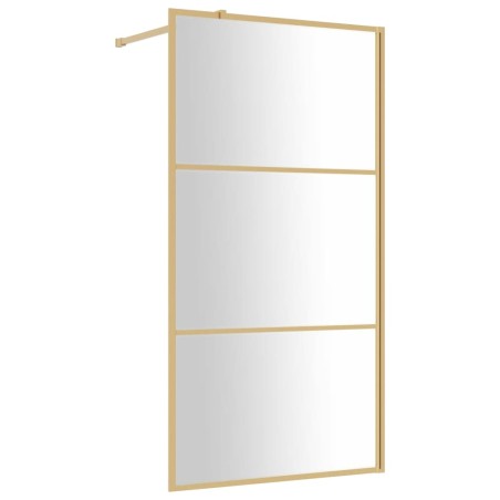 vidaXL Parete per Doccia Walk-in Vetro Trasparente ESG 115x195 cm Oro