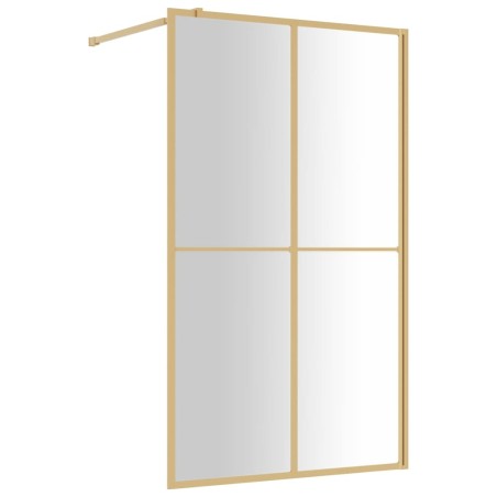 vidaXL Parete per Doccia Walk-in Vetro Trasparente ESG 118x195 cm Oro