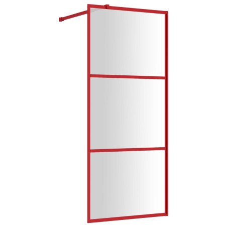 vidaXL Parete per Doccia Walk-in Vetro Trasparente ESG 80x195 cm Rossa
