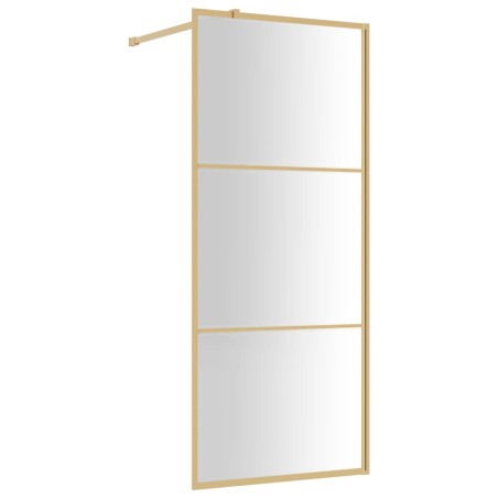 vidaXL Parete per Doccia Walk-in Vetro Trasparente ESG 80x195 cm Oro