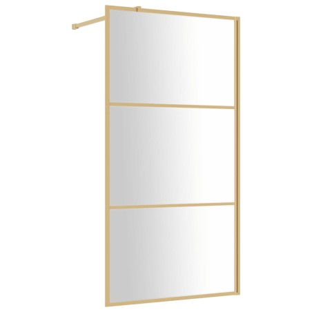 vidaXL Parete per Doccia Walk-in Vetro Trasparente ESG 100x195 cm Oro