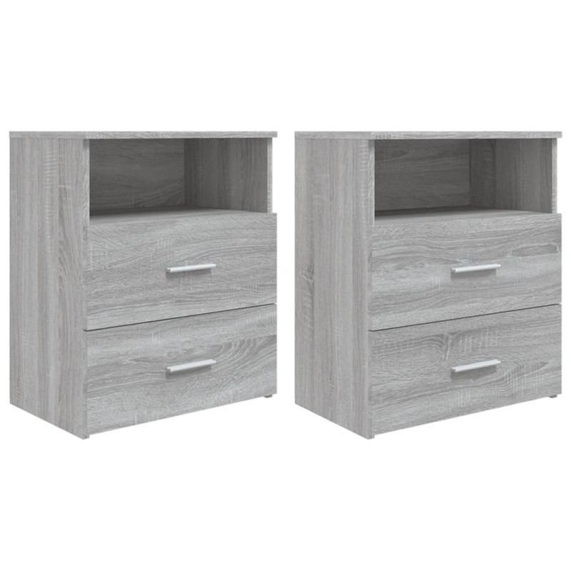 vidaXL Comodini 2 pz Grigio Sonoma 50x32x60 cm