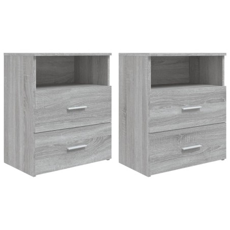 vidaXL Comodini 2 pz Grigio Sonoma 50x32x60 cm