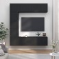 Set di Mobili Porta TV 7 pz Nero in Legno Multistrato Set di Mobili Porta TV 7 pz Nero in Legno Multistrato