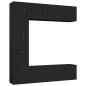 Set di Mobili Porta TV 7 pz Nero in Legno Multistrato Set di Mobili Porta TV 7 pz Nero in Legno Multistrato