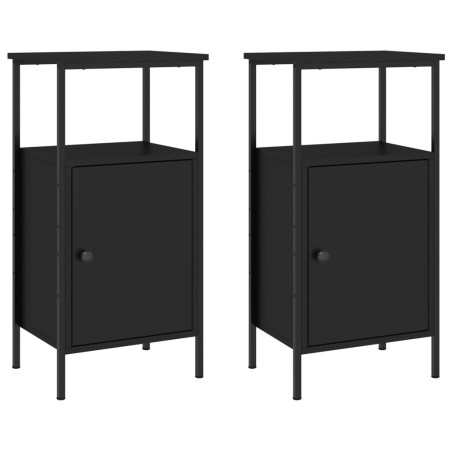 vidaXL Comodini 2 pz Neri 41x31x80 cm in Legno Multistrato