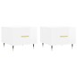 vidaXL Tavolini Salotto 2pz Bianco Lucido 50x50x40cm Legno Multistrato