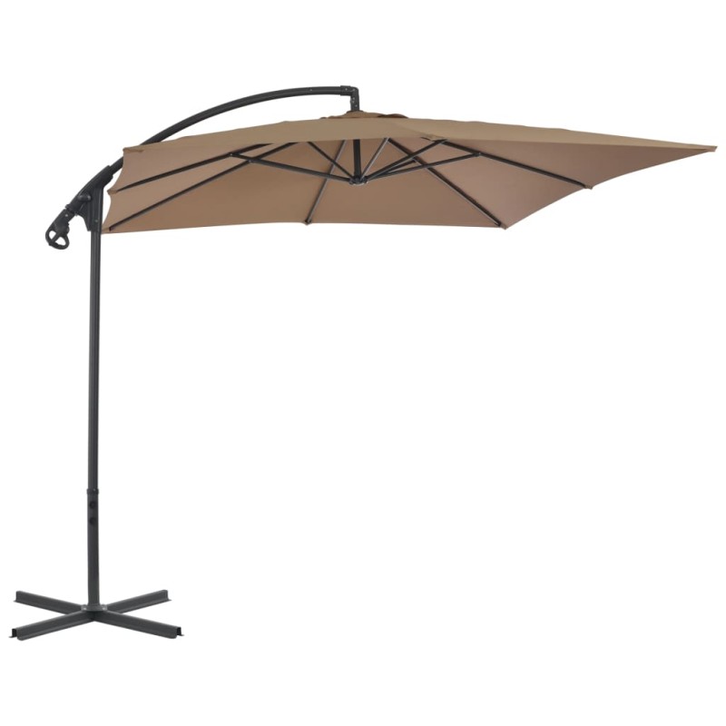 Ombrellone a Sbalzo con Palo in Acciaio 250x250 cm Grigio Talpa Ombrellone a Sbalzo con Palo in Acciaio 250x250 cm Grigio Talpa