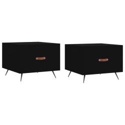 vidaXL Tavolini da Salotto 2 pz Neri 50x50x40 cm in Legno Multistrato