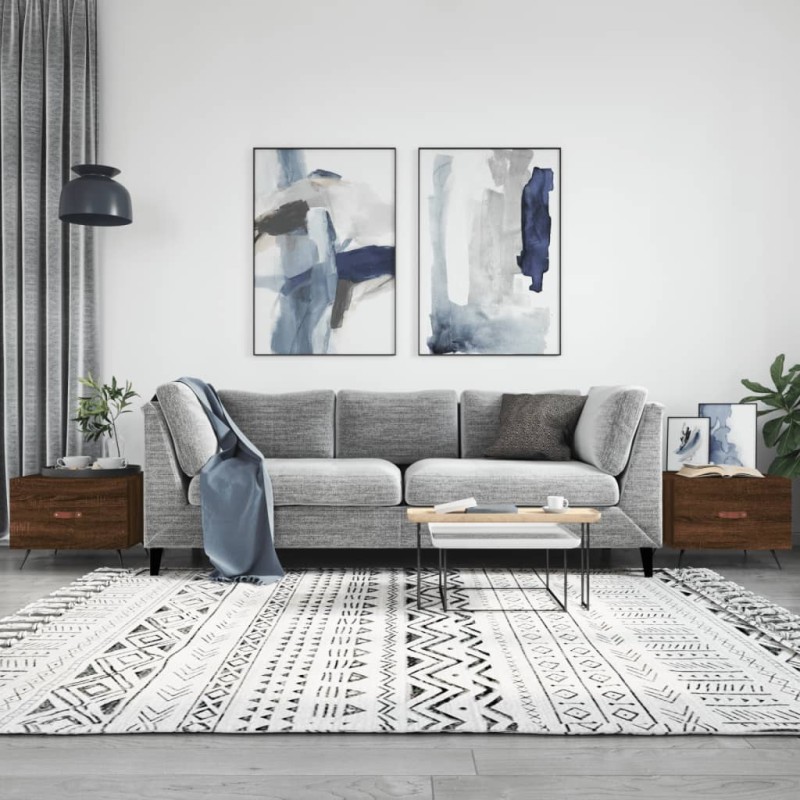 vidaXL Tavolini Salotto 2 pz Rovere Marrone 50x50x40 Legno Multistrato