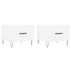 vidaXL Tavolini da Salotto 2 pz Bianchi 50x50x40 cm Legno Multistrato