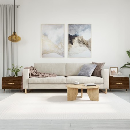 vidaXL Tavolini Salotto 2 pz Rovere Marrone 50x50x40 Legno Multistrato