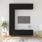 Set di Mobili Porta TV 7 pz Nero in Legno Multistrato Set di Mobili Porta TV 7 pz Nero in Legno Multistrato