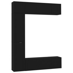 Set di Mobili Porta TV 7 pz Nero in Legno Multistrato