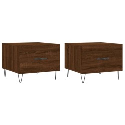 vidaXL Tavolini Salotto 2 pz Rovere Marrone 50x50x40 Legno Multistrato
