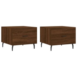 vidaXL Tavolini Salotto 2 pz Rovere Marrone 50x50x40 Legno Multistrato