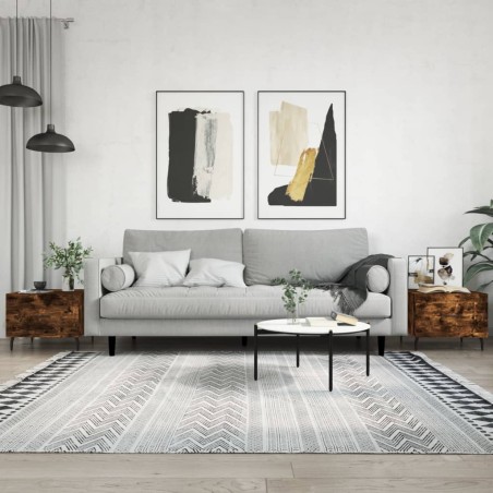 vidaXL Tavolini Salotto 2 pz Rovere Fumo 50x50x40cm Legno Multistrato