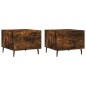 vidaXL Tavolini Salotto 2 pz Rovere Fumo 50x50x40cm Legno Multistrato