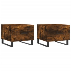 vidaXL Tavolini Salotto 2 pz Rovere Fumo 50x50x40cm Legno Multistrato