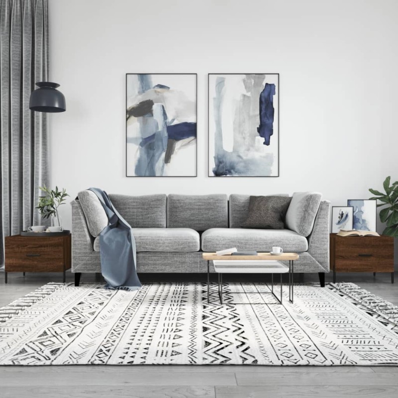 vidaXL Tavolini Salotto 2 pz Rovere Marrone 50x50x40 Legno Multistrato