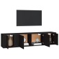 Set Mobili Porta TV 3 pz Nero in Legno Multistrato Set Mobili Porta TV 3 pz Nero in Legno Multistrato