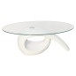 vidaXL Tavolino da Caffè con Ripiano Ovale in Vetro Bianco Lucido vidaXL Tavolino da Caffè con Ripiano Ovale in Vetro Bianco Lucido
