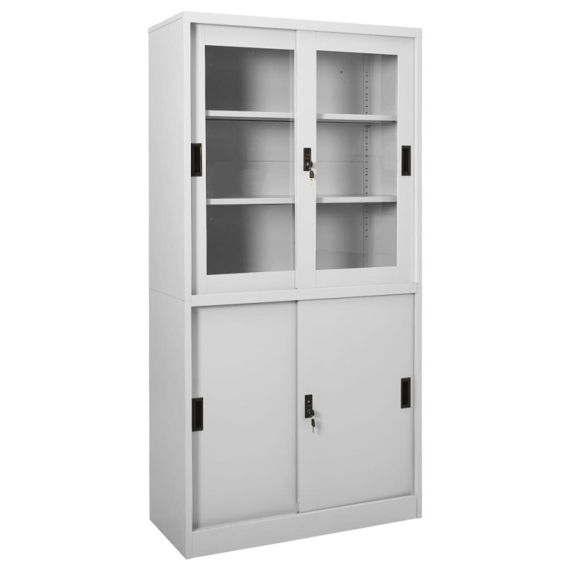 vidaXL Armadio con Anta Scorrevole Grigio Chiaro 90x40x180 cm Acciaio