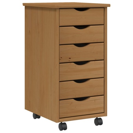 vidaXL Armadietto Rotante con Cassetti MOSS Miele Legno Massello Pino