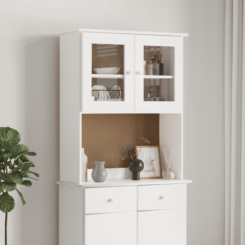 vidaXL Piano Comò ALTA Bianco 77x30x92 cm in Legno Massello di Pino vidaXL Piano Comò ALTA Bianco 77x30x92 cm in Legno Massello di Pino