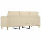vidaXL Divano a 3 Posti Crema 180 cm in Tessuto vidaXL Divano a 3 Posti Crema 180 cm in Tessuto