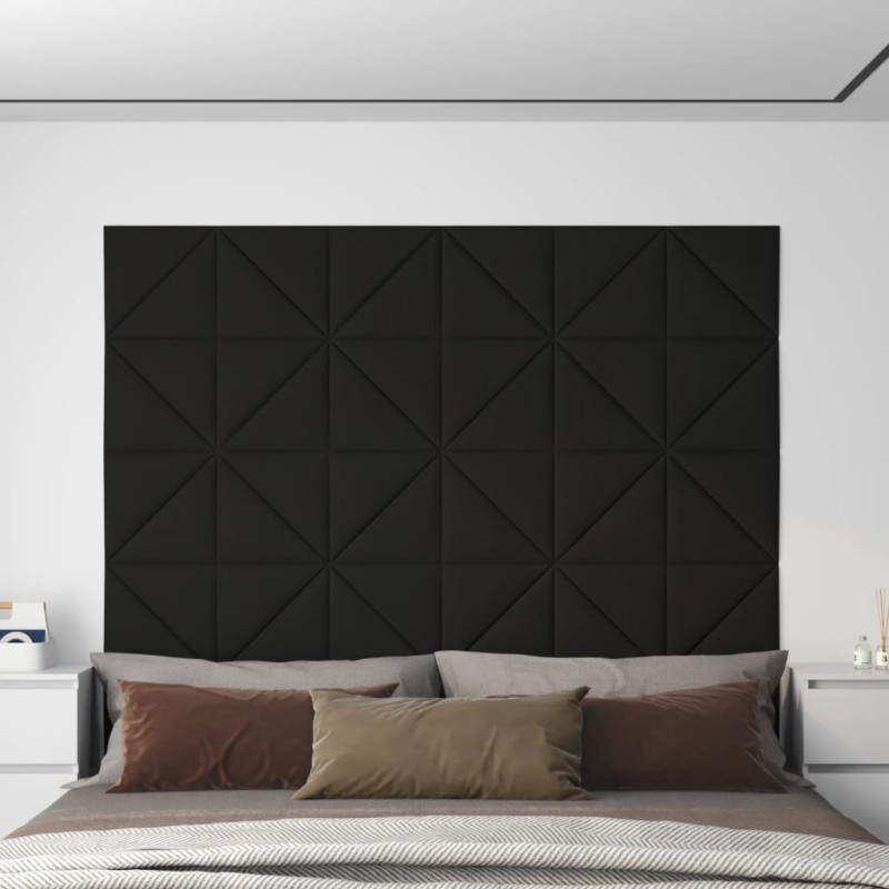 Pannelli Murali 12 pz Neri 30x30 cm Tessuto 0,54 m² Pannelli Murali 12 pz Neri 30x30 cm Tessuto 0,54 m²