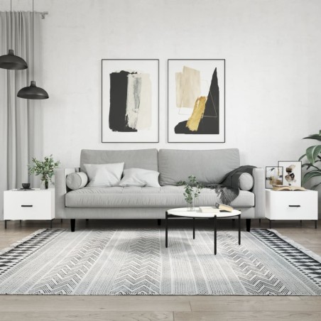 vidaXL Tavolini da Salotto 2 pz Bianchi 50x50x40 cm Legno Multistrato