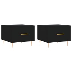 vidaXL Tavolini da Salotto 2 pz Neri 50x50x40 cm in Legno Multistrato