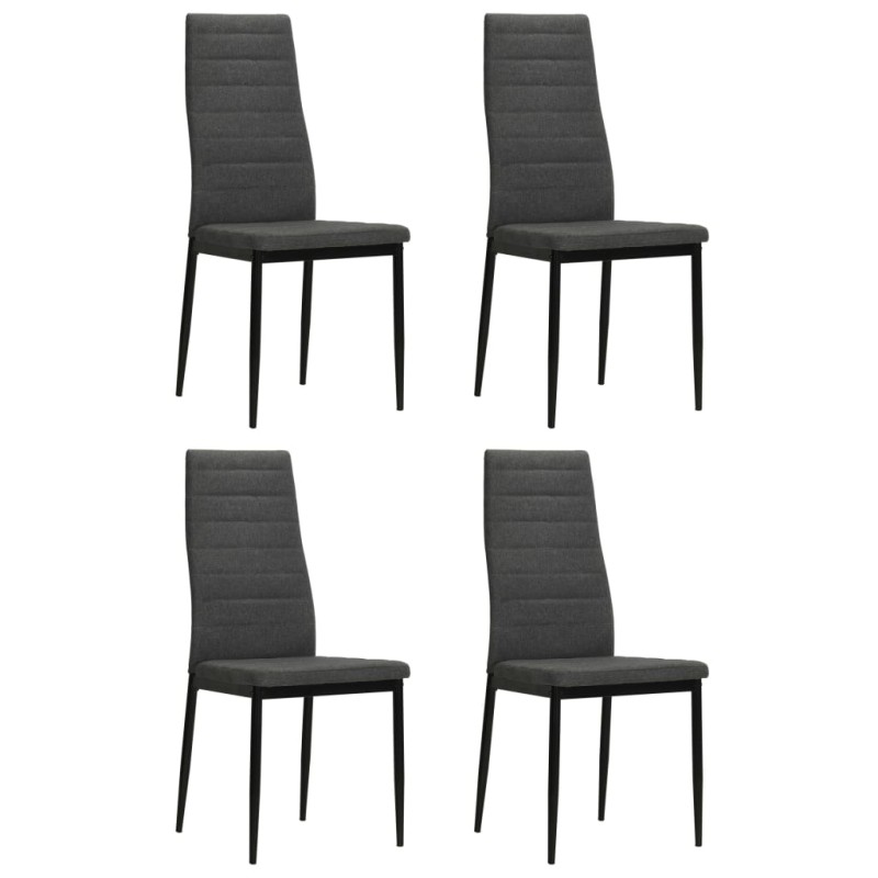 vidaXL Sedie da Pranzo 4 pz Grigio Scuro in Tessuto vidaXL Sedie da Pranzo 4 pz Grigio Scuro in Tessuto