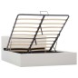 vidaXL Giroletto con Contenitore Idraulico Bianco Similpelle 140x200cm vidaXL Giroletto con Contenitore Idraulico Bianco Similpelle 140x200cm