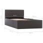 vidaXL Giroletto con Contenitore Idraulico Grigio Similpelle 90x200cm vidaXL Giroletto con Contenitore Idraulico Grigio Similpelle 90x200cm