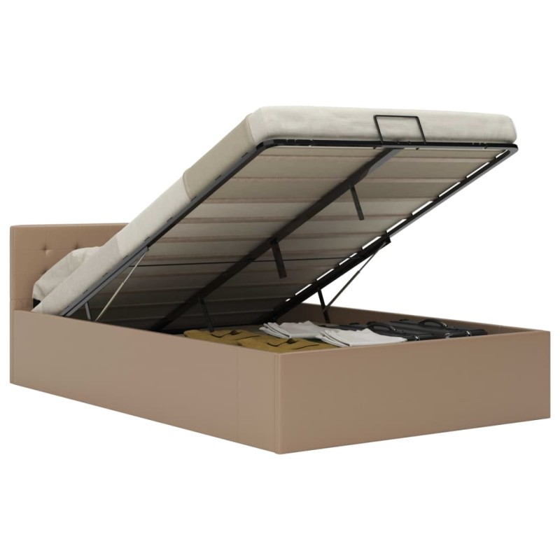 vidaXL Giroletto Idraulico Contenitore Cappuccino Similpelle 140x200cm vidaXL Giroletto Idraulico Contenitore Cappuccino Similpelle 140x200cm