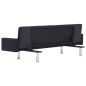 vidaXL Divano Letto con Braccioli Nero in Poliestere vidaXL Divano Letto con Braccioli Nero in Poliestere