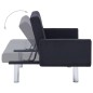 vidaXL Divano Letto con Braccioli Nero in Poliestere vidaXL Divano Letto con Braccioli Nero in Poliestere