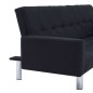vidaXL Divano Letto con Braccioli Nero in Poliestere vidaXL Divano Letto con Braccioli Nero in Poliestere
