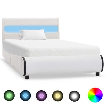 vidaXL Giroletto con LED Bianco in Similpelle 100x200 cm 